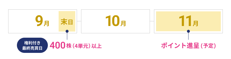 毎年11月頃に、ポイント進呈および専用サイトのご案内をお手元へ郵送いたします。
